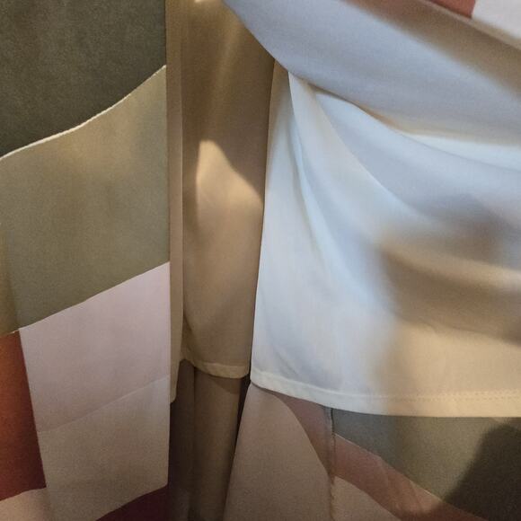 Hutch Anthropologie Abstract Wrap Maxi Dress Womens LG Green Geometric Flowy - Picture 14 of 16